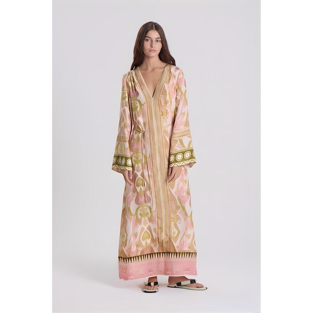 NEW MARIA CHER delancey anne long maxi dress in pink vibes